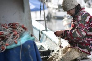 fishing on a boat