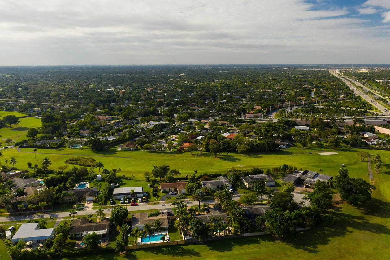 Aerial photo neighborhoods in Kendall Florida