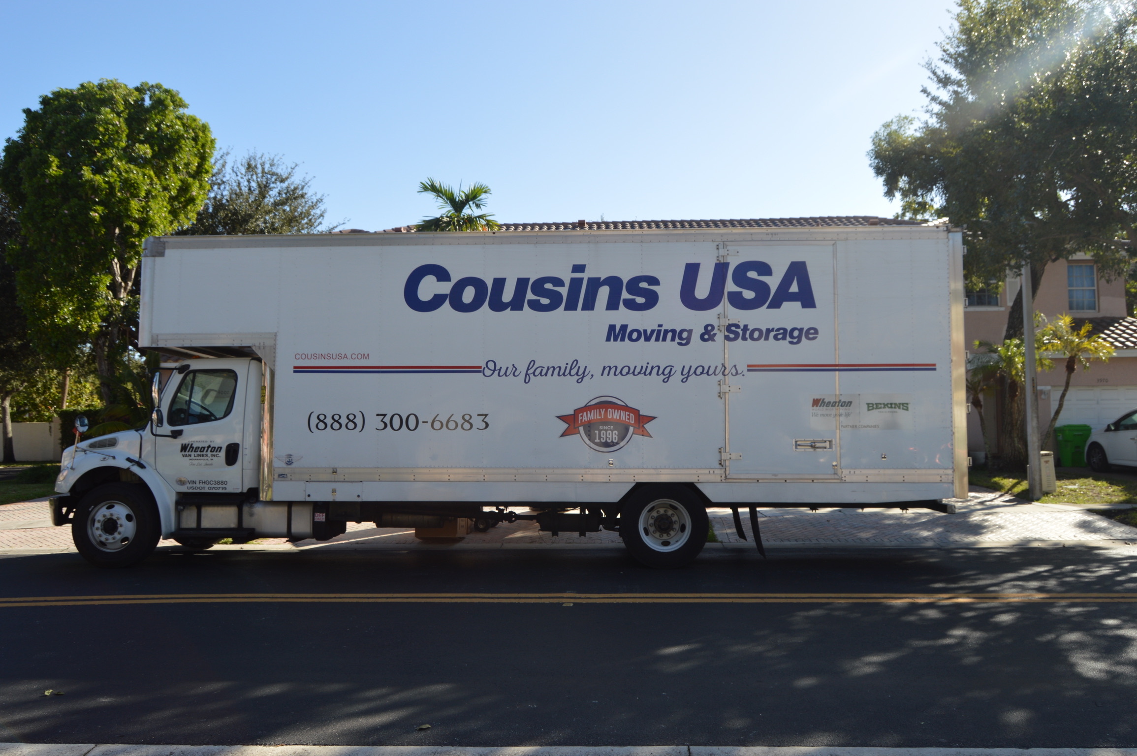 Cousins Truck in front of office complex